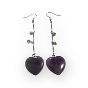 heart shaped amethyst earrings