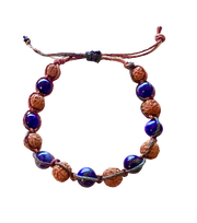 Lapis Lazuli and Rudraksha Adjustable Bracelet