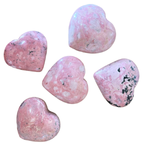rhodonite heart shaped stone
