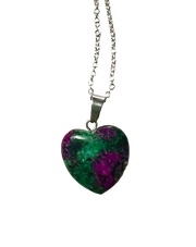 ruby fuchsite heart necklace