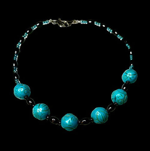 turquoise and hematite necklace