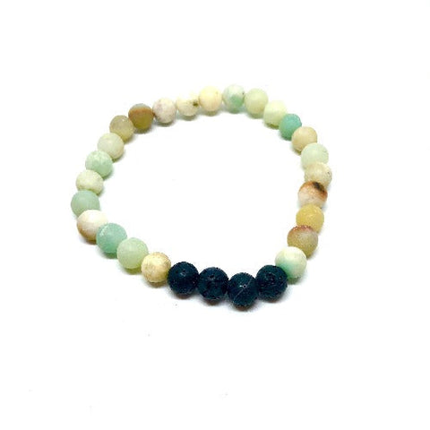 Gemstone and Lava Bead Bracelet