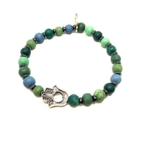 Green Hamsa Bracelet