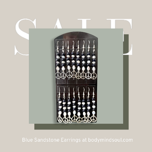 Blue Sandstone Peace Earrings