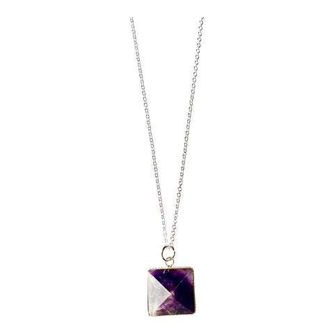 Pyramid Amethyst Necklace