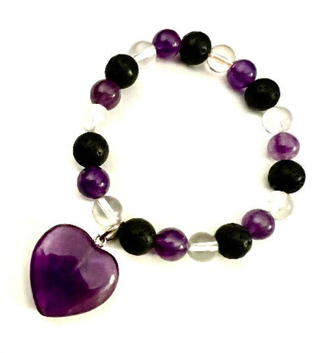 amethyst heart bracelet