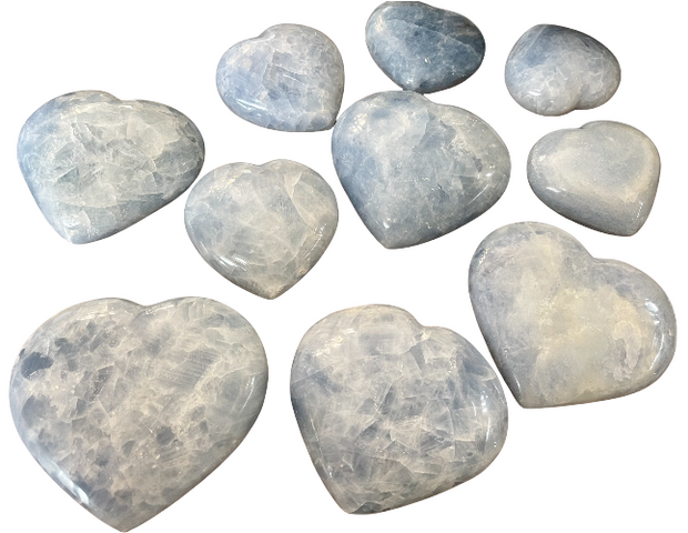 blue calcite puffy heart
