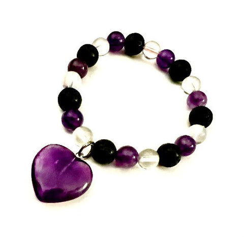 amethyst heart bracelet