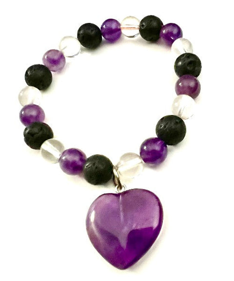 amethyst heart bracelet