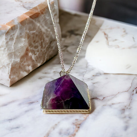 Pyramid Amethyst Necklace