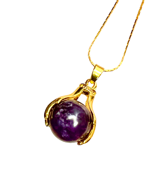 crystal sphere necklace