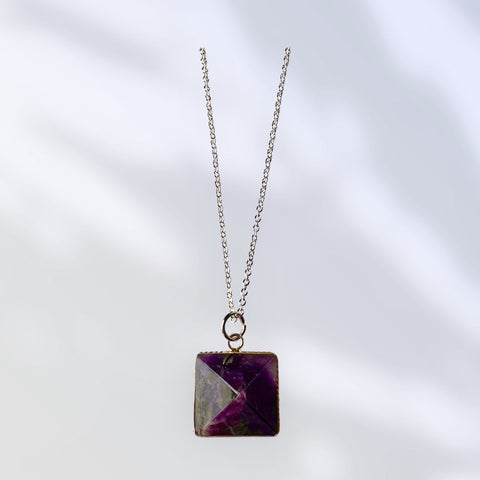 Pyramid Amethyst Necklace