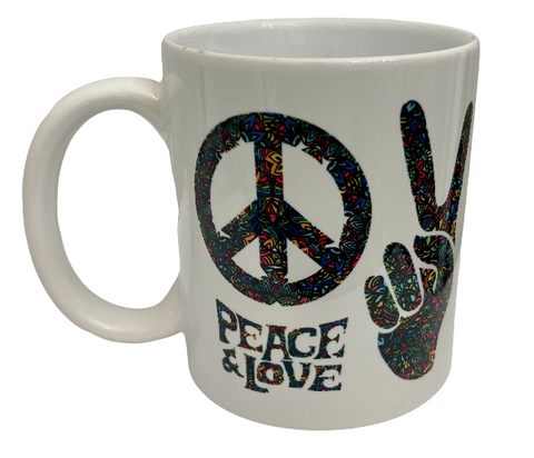 Peace and Love Coffee Cup