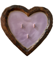 Heart Shaped Wooden Dough Bowl Candle 