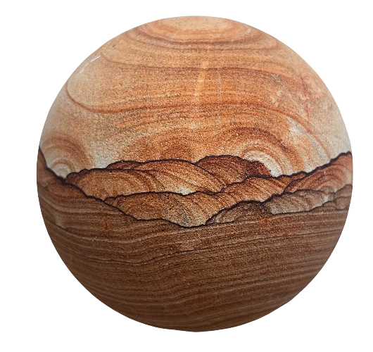 utah sandstone and hematite sphere