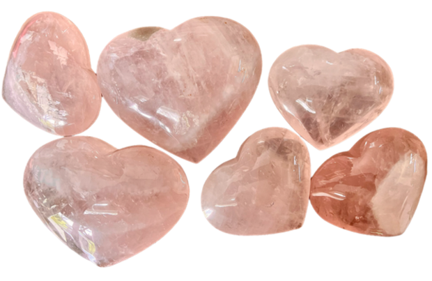 Large Rose Quartz Puffy Heart