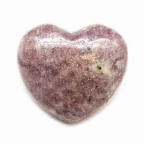 heart shaped lepidolite stone